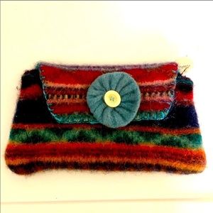 Wool Knit Felted Clutch Boho Handbag